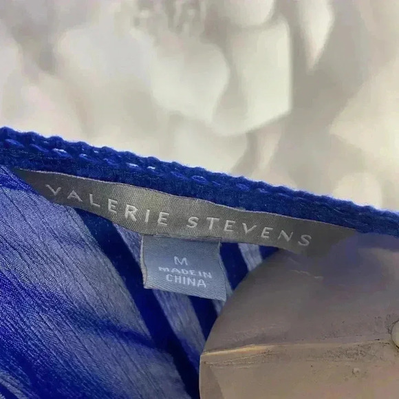 Valerie Stevens Womens Galaxy Blue Blouse - Picture 9 of 10